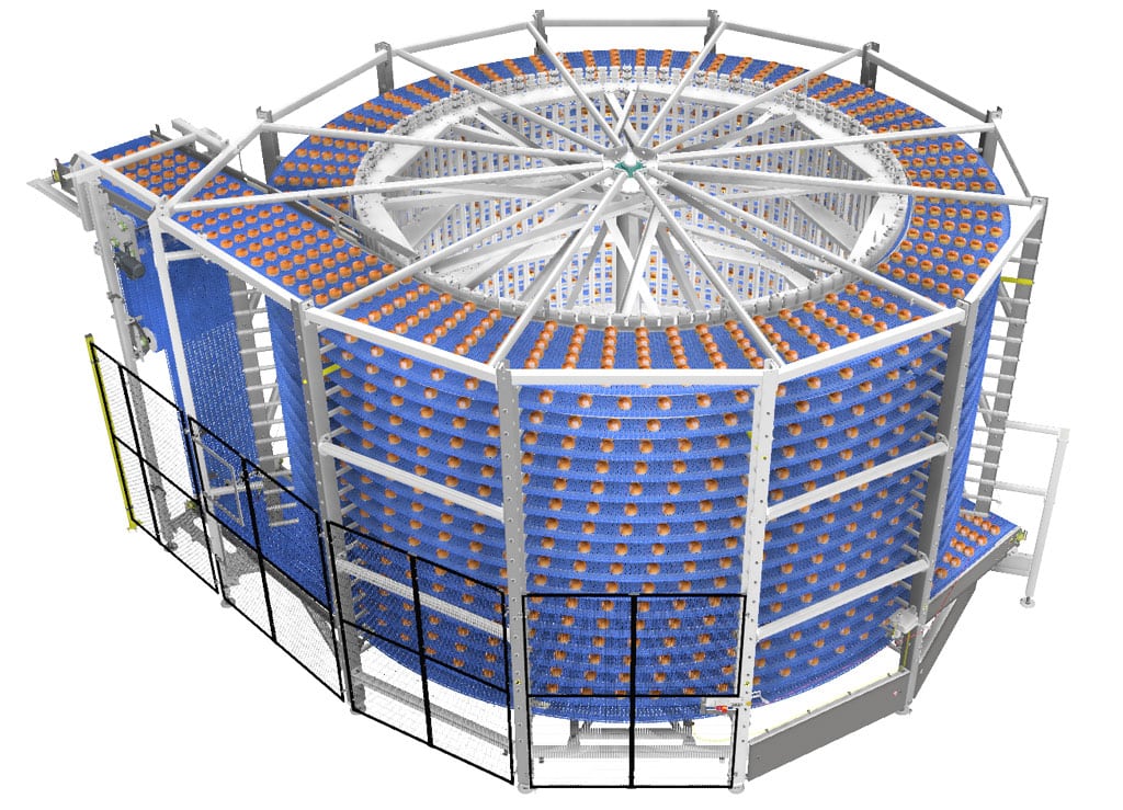 Spiral cooler with direct drive technology